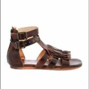 Bed Stu Alena Fringe Sandals Teak Rustic